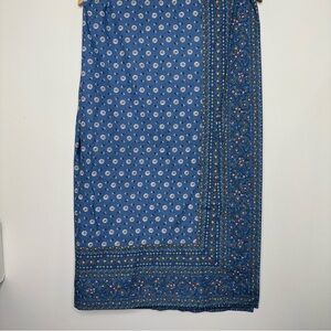 Valdrome French Provencal Tablecloth Flowers Blue 63" X 77"  France